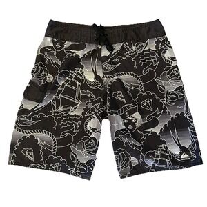 VTG Quiksilver Board Shorts Traditional Tattoo Alt Surf 90s Y2K RN114199 CA52199